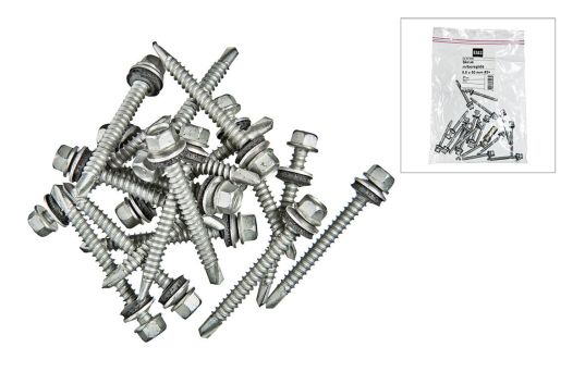 Skrue 5,5 x 50 mm m/borespiss, 20 stk. per pose - 