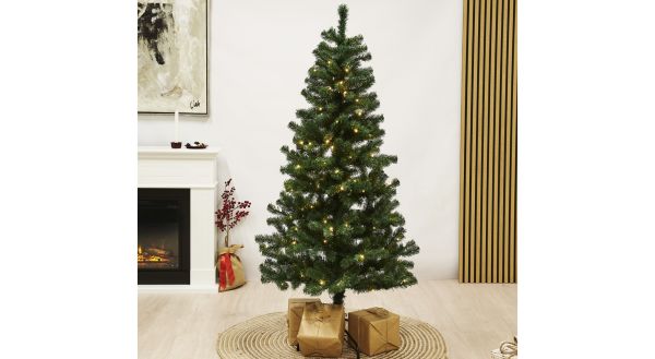 ALEX, konstgjord julgran, PVC, 1,7 X 0,9 m, m/LED ljus - 