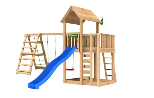 Lektorn Mansion 2.1, inkl. Climb modul, 120 kg sand, blå rutschkana - 