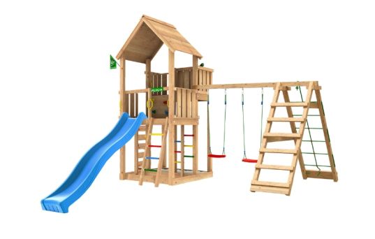 Lektorn Palace 2.1, inkl. 2-Climb modul 220, 120 kg sand, blå rutschkana - 