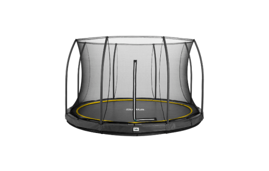 Studsmatta Comfort, Ground, Ø427 cm, inkl. säkerhetsnät, svart - 