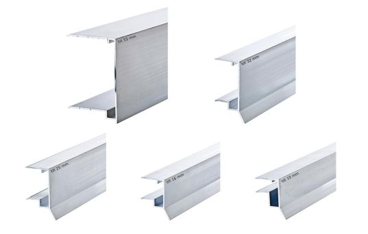 Alu vanneseprofil, til forkant av 55 mm termoplater - 