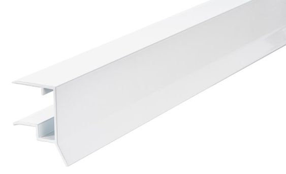 Alu dropplistprofil - Vit, för framkant av 16 mm. Termotak skivor - 