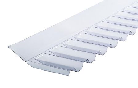 Vägganslutning/takfot PVC till blåtonad trapetsskivor. Profil 70/16 - 