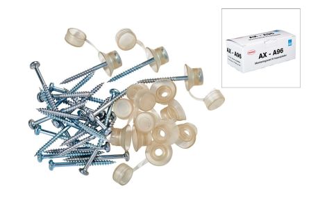 Toppskruv A96. Monteringsset med skruv och lock - 100 st. - 