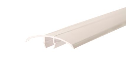 Plast-täcklist m/mjuk tätning. Vit - 