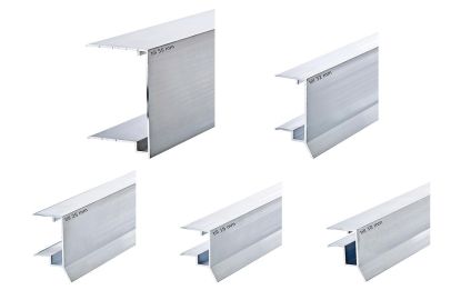 Alu dropplistprofil, f&ouml;r framkant av 55 mm. Termotak skivor