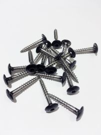 Montageskruv alusandwich 4,8x35mm , VE: 100 St. svart 9005 Til metall m/borrspets1, bricka