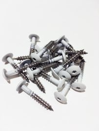 Montageskruv alusandwich 4,8x35mm , VE: 100 St. vit 9003 metall m/borrspets1, bricka