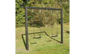 Gungst&auml;llning, Alma, inkl. 2 svarta gungor, svart grundm&aring;lad