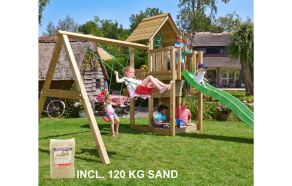 Lektorn Cubby, inkl. Swing modul, 120 kg sand, gr&ouml;n rutschkana