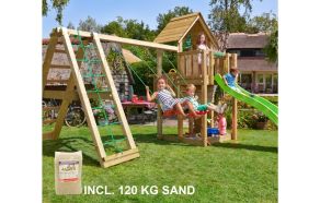 Lektorn Cubby, inkl. Climb modul, 120 kg sand, gr&ouml;n rutschkana