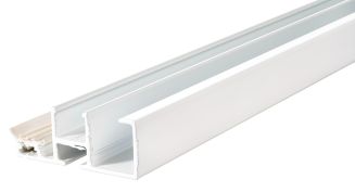 Sideprofil m/gummiliste til 16 mm termotak- Hvit