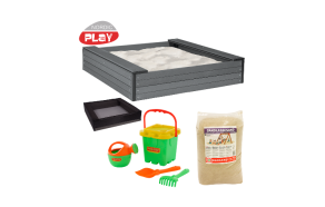 Sandl&aring;da WPC, 120 x 120 cm, inkl. n&auml;t, 240 kg sand, gr&ouml;nt strandset